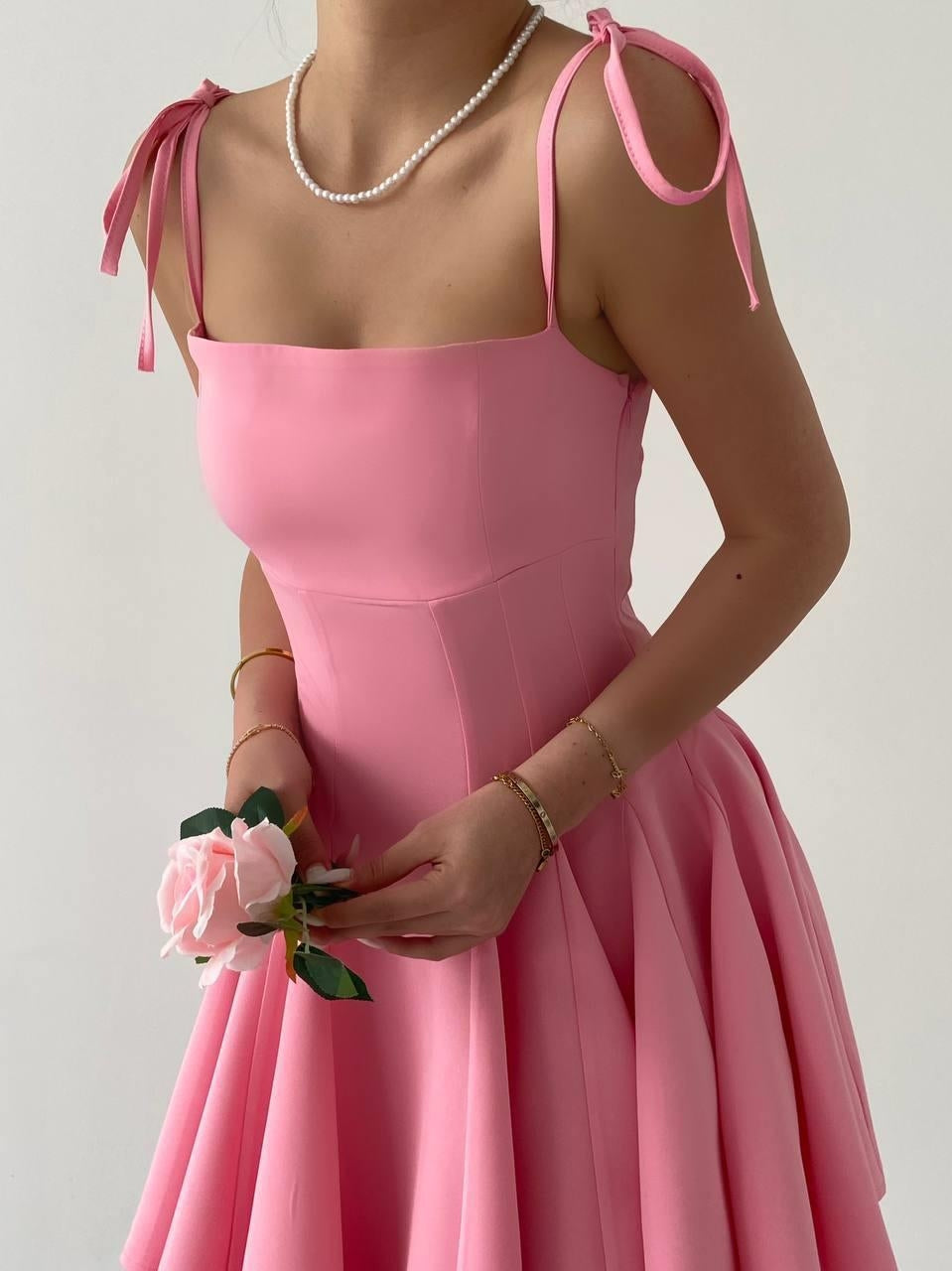 Clara Askılı Mini Elbise