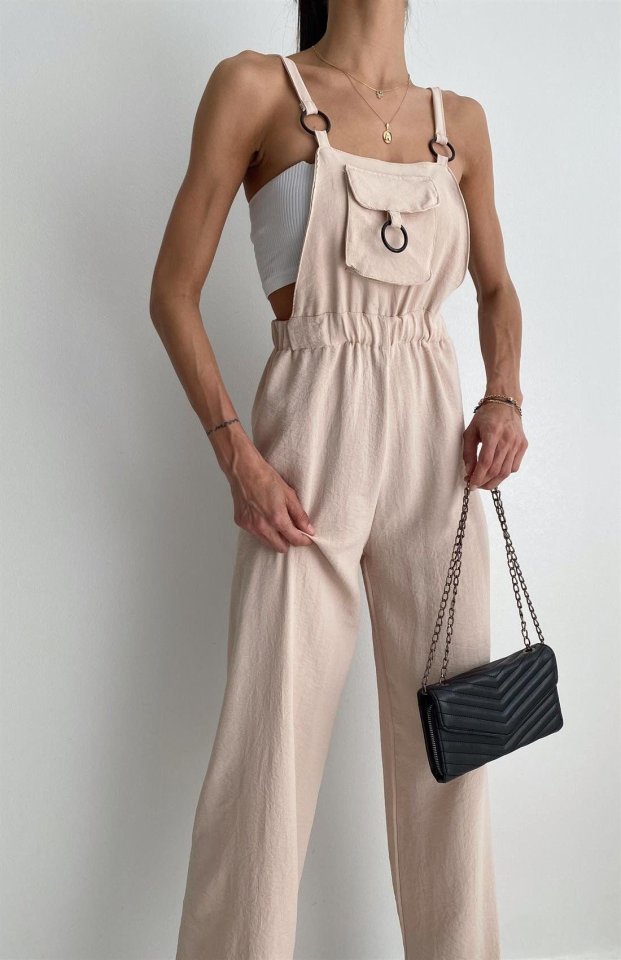 7023 Askılı Bahçıvan Tulum - Bej