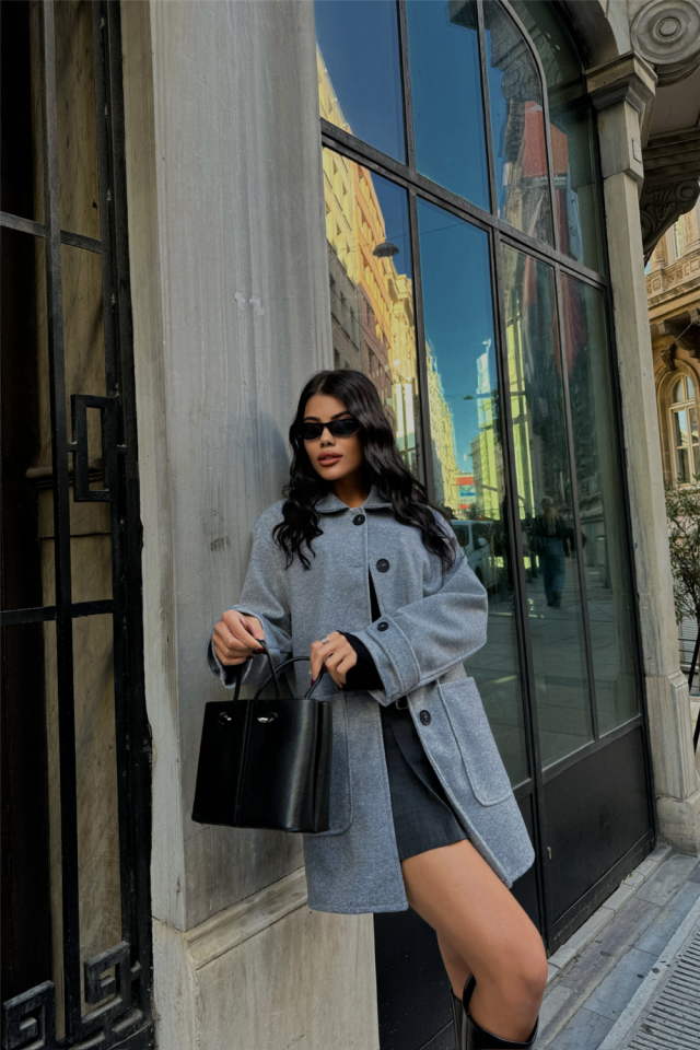 KAŞE CEKET 4 DÜĞME MODEL - Gri