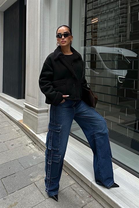 Lolita Uzun Kollu Süet Ceket 6115