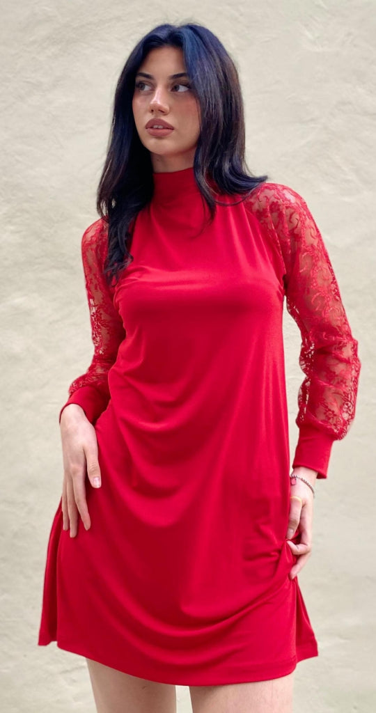 Kadın Uzun Kollu Damla Detaylı Sandy Mini Elbise