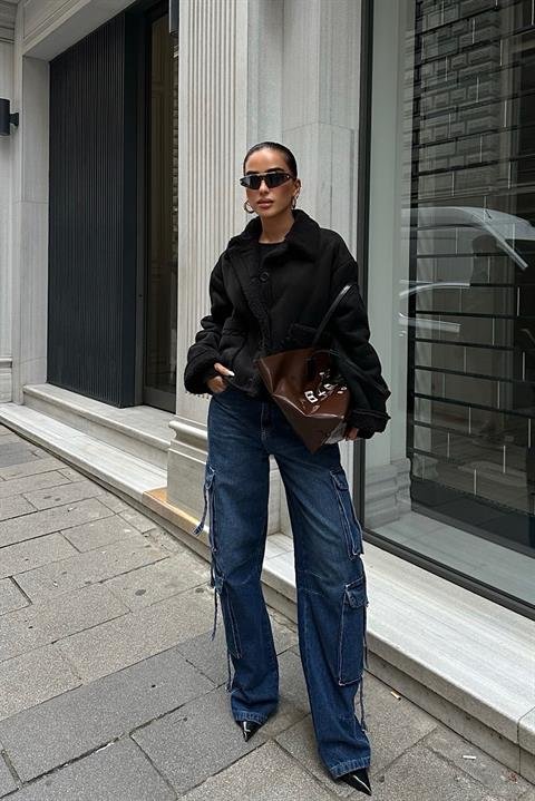 Lolita Uzun Kollu Süet Ceket 6115