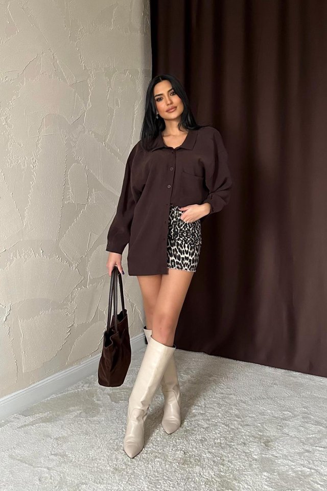 Kahverengi Salaş Gömlek