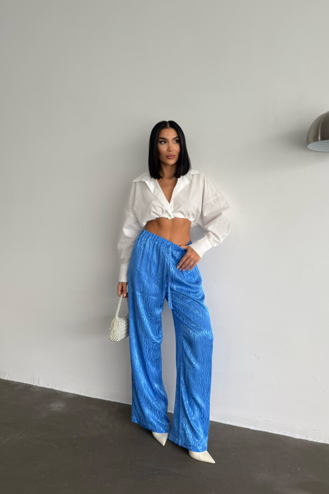 JAKAR SATEN PANTOLON - Mavi