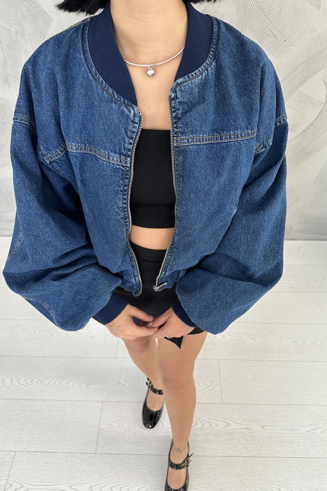 Mavi Kot Bomber Ceket