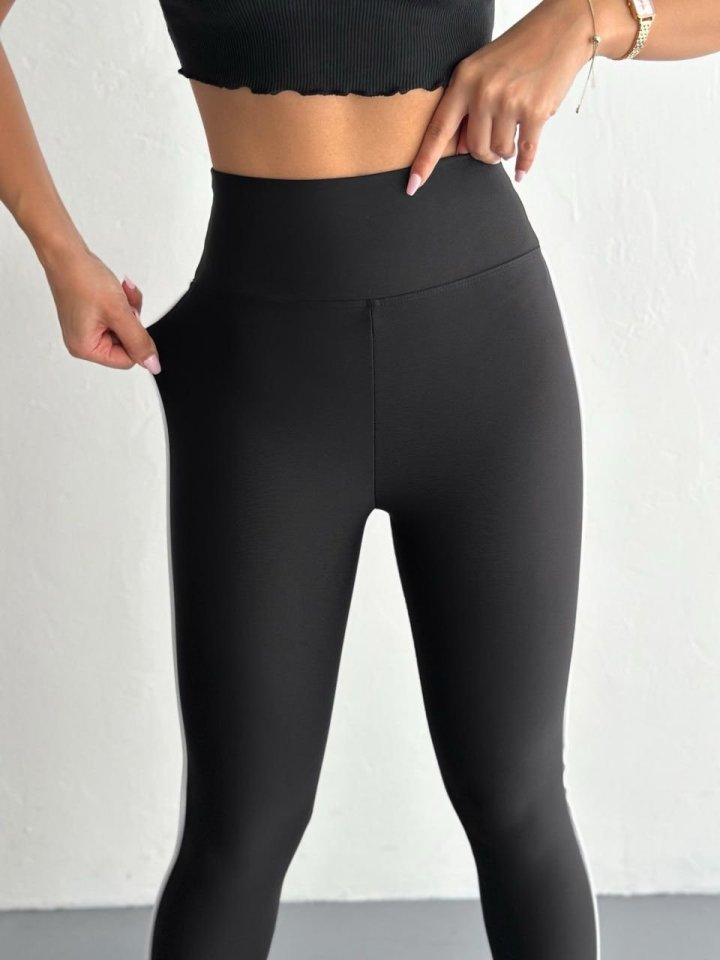 Kadın Dalgıç Kumaş Yüksek Bel Biyeli Tayt