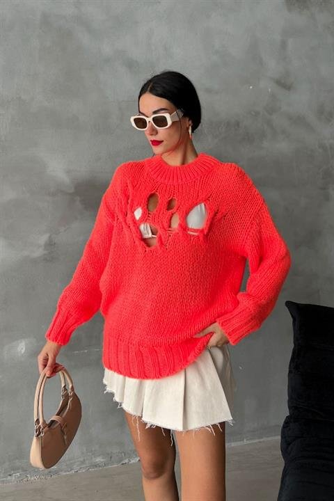 Midred Cut Out Triko Kazak 1200-09