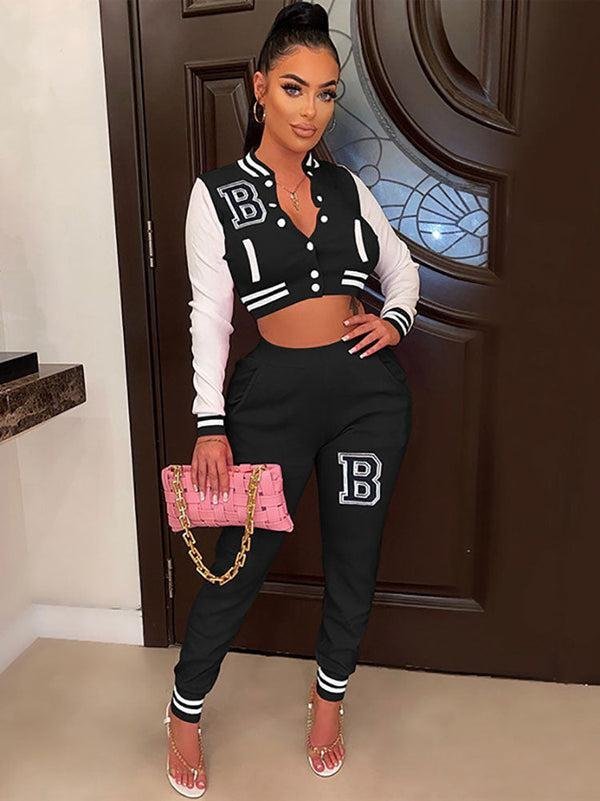 Kadın Uzun Kollu Hakim Yaka önden Düğmeli Ceket Pantolon şardonlu Iki Iplik Ikili Takım