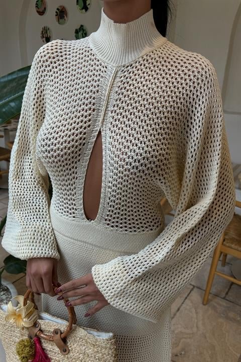 Ajurlu Triko Elbise 2854