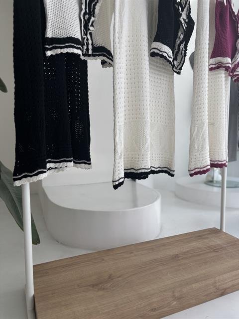 Fırfır Detaylı Uzun Etekli Triko Takım 10115