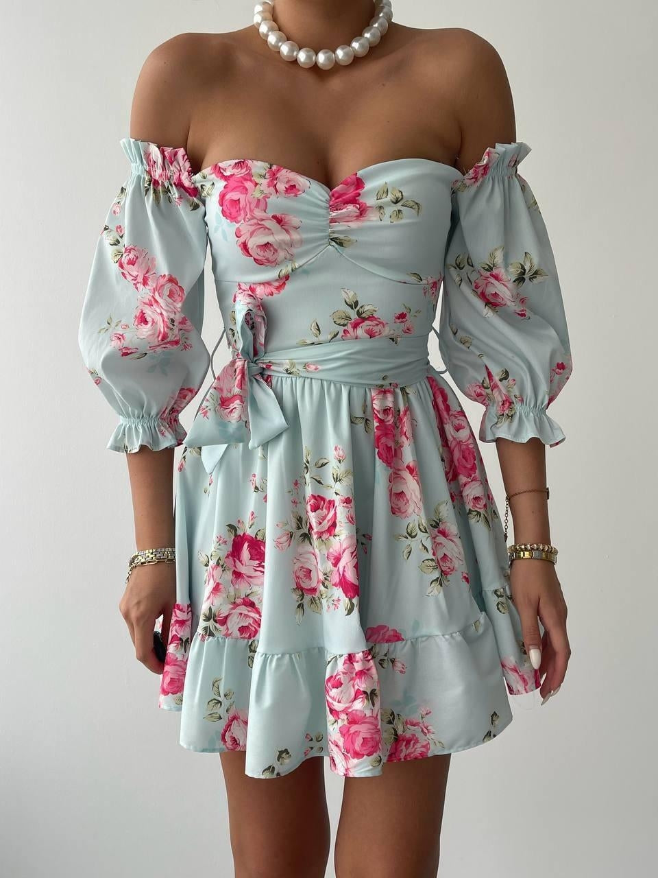 Rucka Belden Bağlamalı Mini Elbise