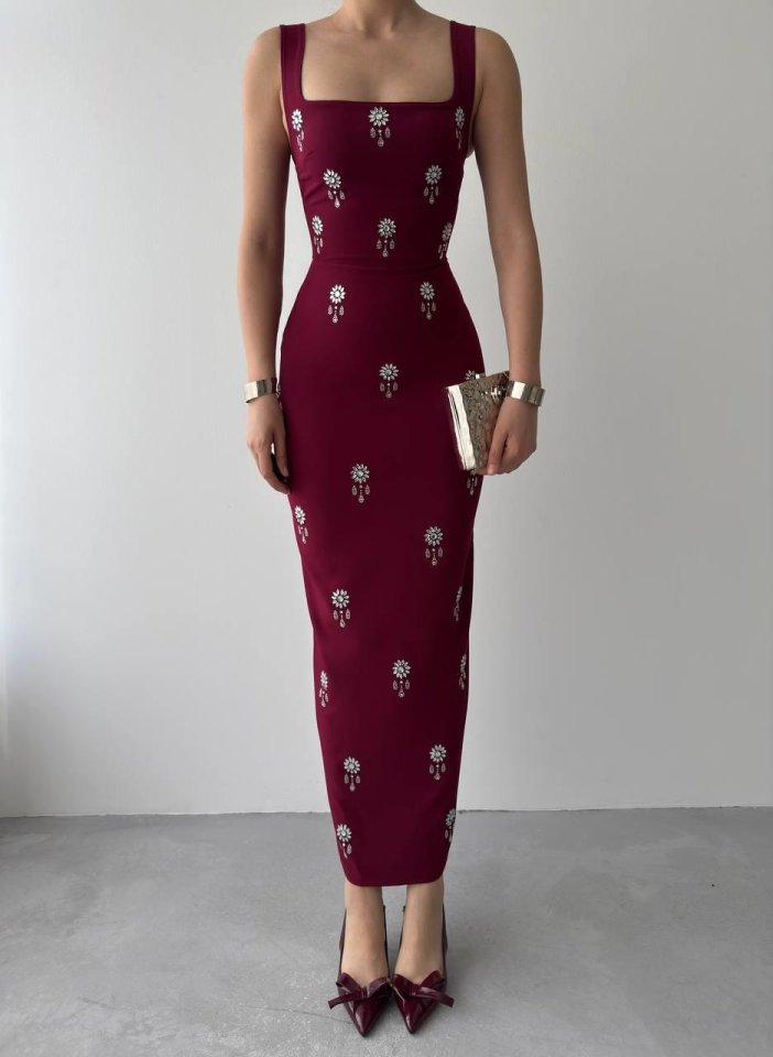 Ners Taş Detaylı Elbise