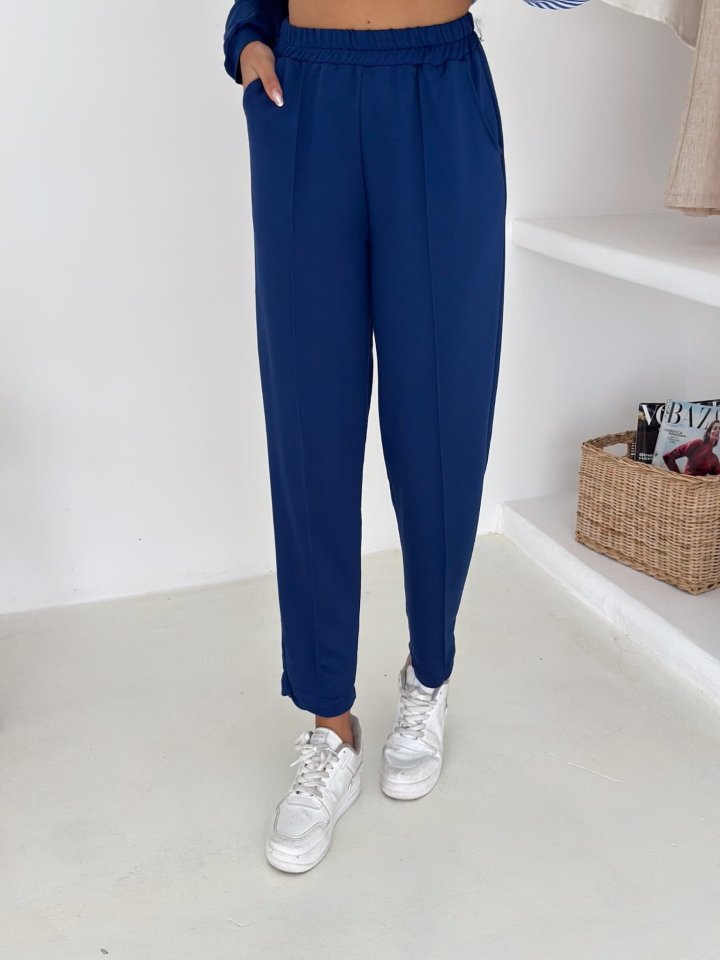 Kadın Gömlek Detay çizgili Yandan Bağlamalı Ikili Takım