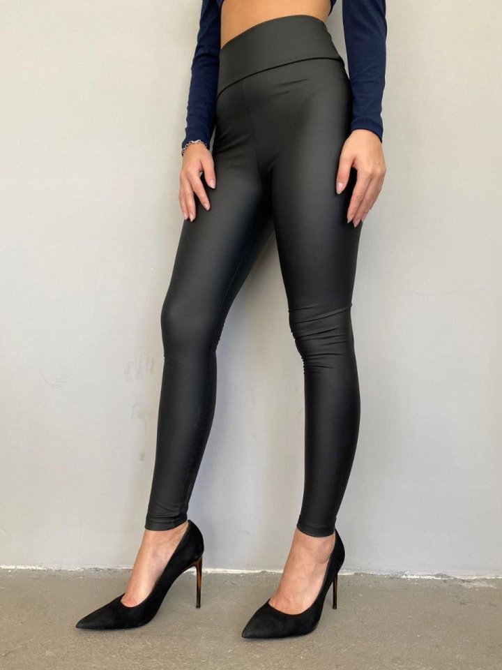 Kadın şardonlu Deri Tayt