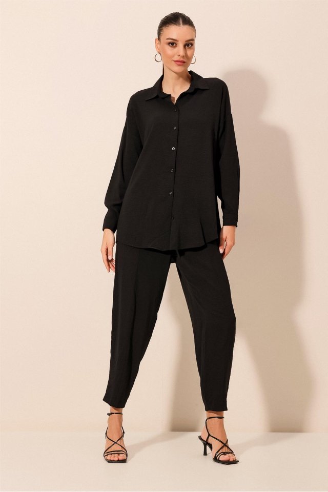 6593 Oversize İkili Takım - Siyah