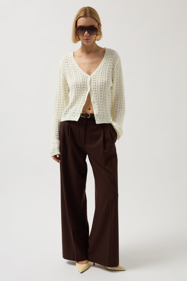 Düğme Detay Örgü Bluz