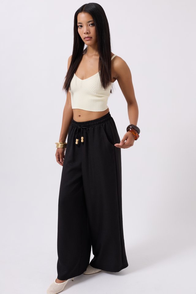 Aksesuar Detay Keten Pantolon