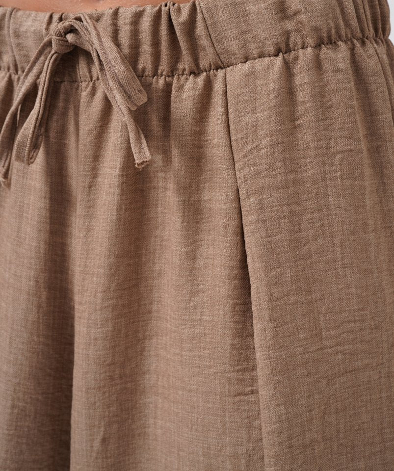 Düşük Bel Oversize Keten Pantolon