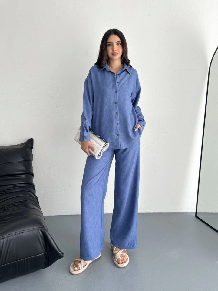 Gömlek Pantolon Ikili Takım - Mavi