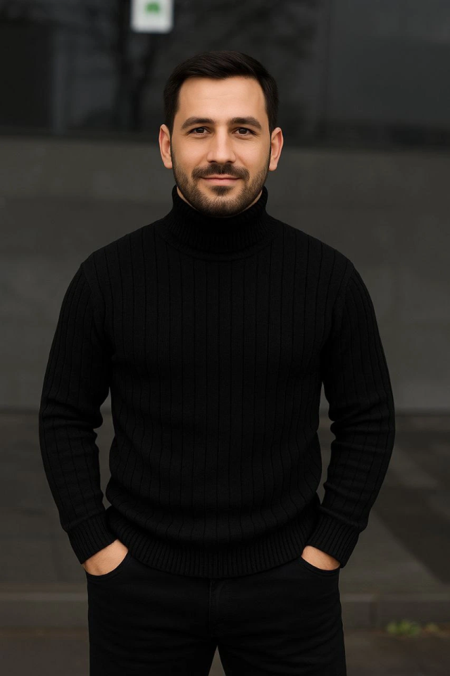 Erkek Fitilli Triko Kazak 3lÜ Set Beyaz Bordo Siyah Regular Balıkcı Yaka Tam Boğazlı Triko Seti Modeli Kazak