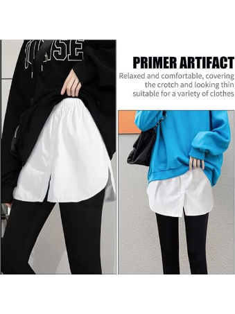 Lastikli Düğmeli Kurtarıcı Gömlek Altı Eteklik -Beyaz