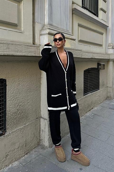 Lunadel Triko Hırka Pantolon Takım 9974