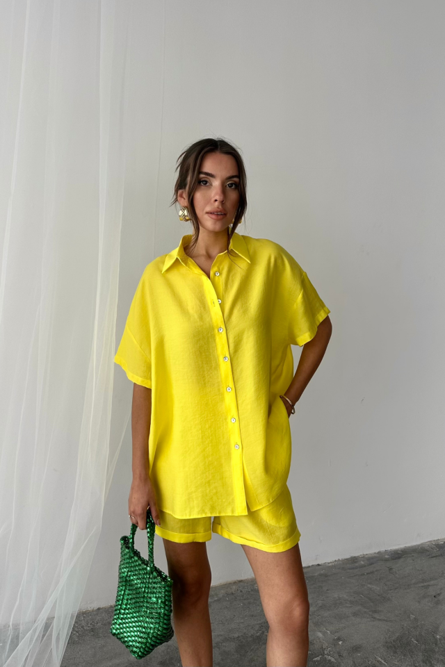 GÖMLEK - ŞORT TAKIM - Sarı