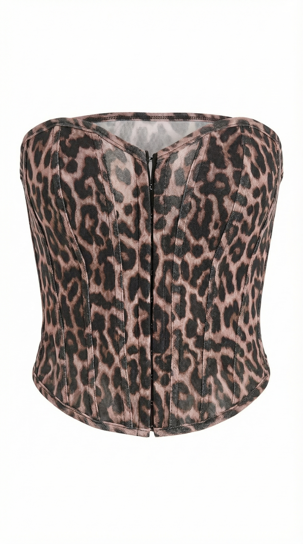 Leopar Desenli Straplez Büstiyer Elbise