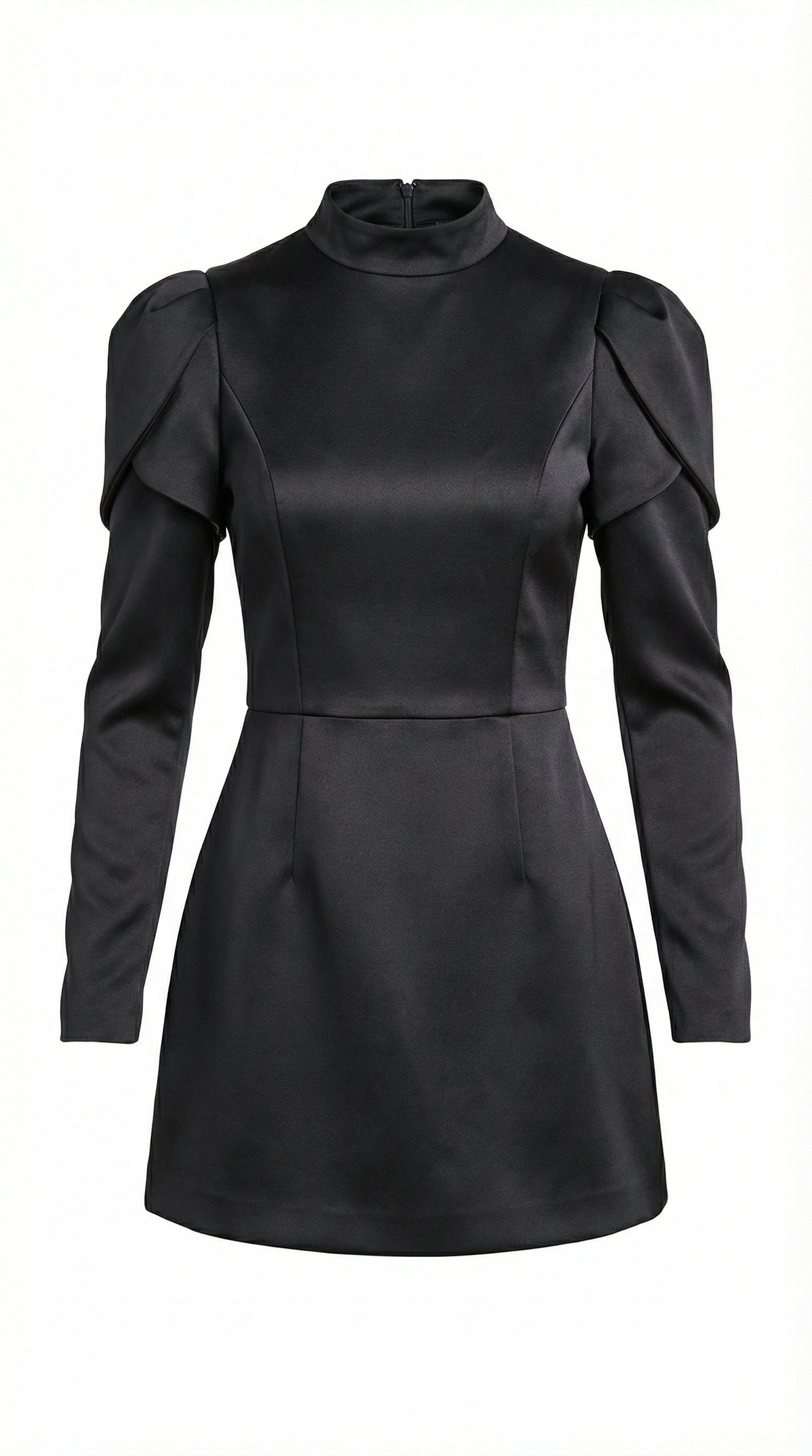 Saten Görünümlü Kurdele Detaylı Mini Elbise