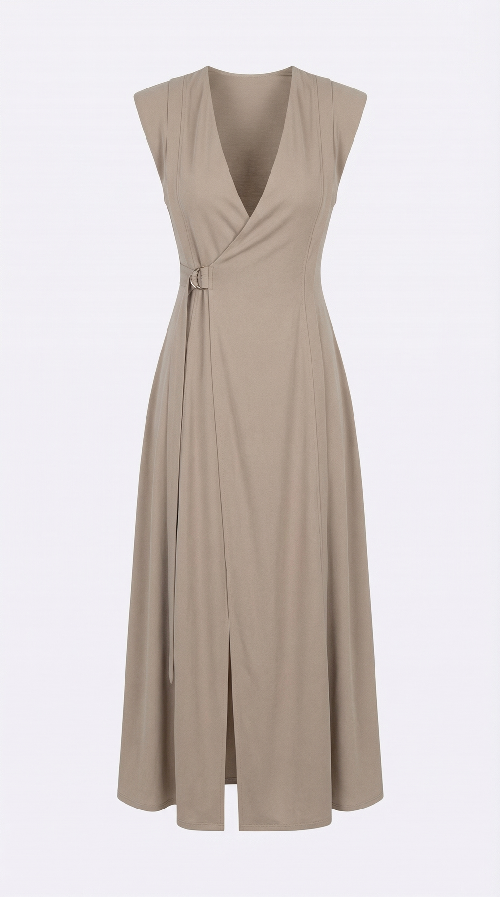 Bej Kruvaze Modal Kolsuz Elbise