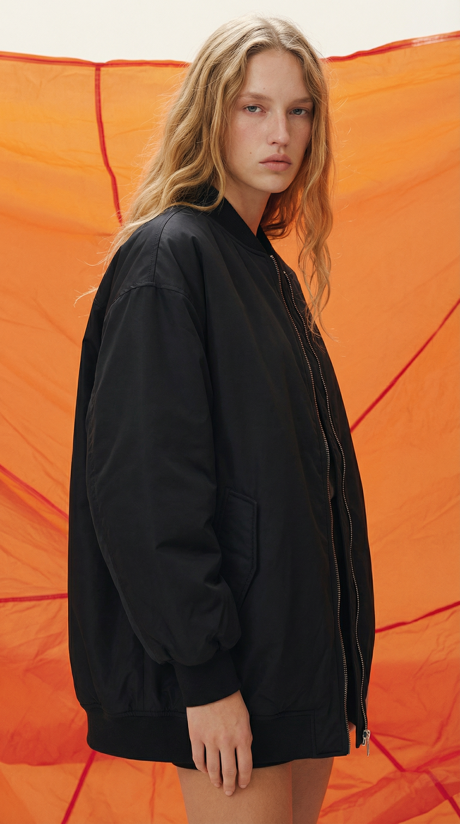 Oversize Siyah Bomber Ceket