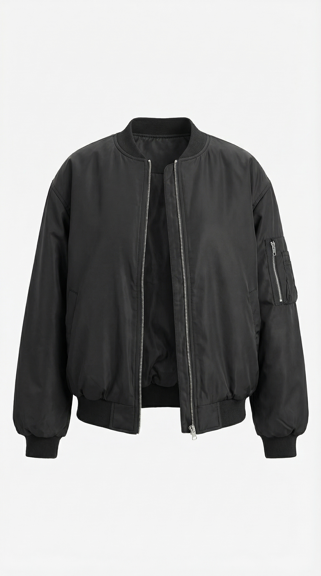 Oversize Siyah Bomber Ceket