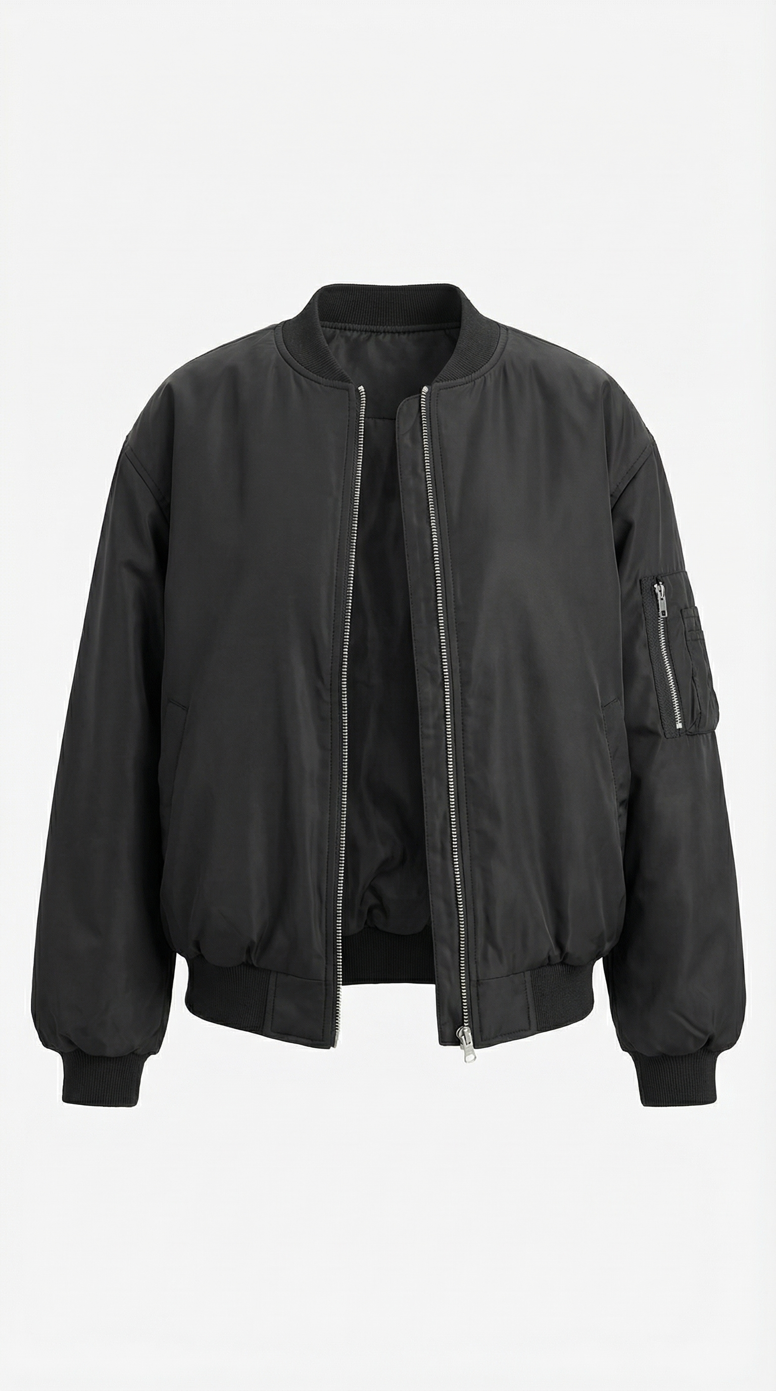 Oversize Siyah Bomber Ceket