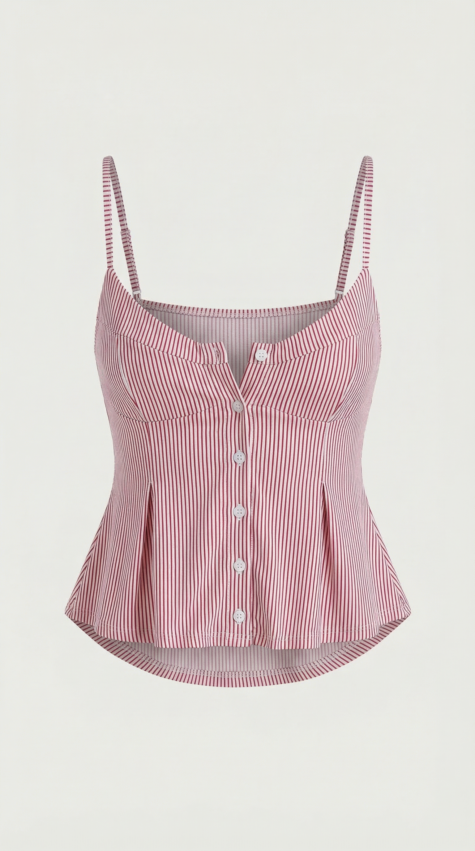 Kırmızı Beyaz Çizgili Askılı Korse Crop