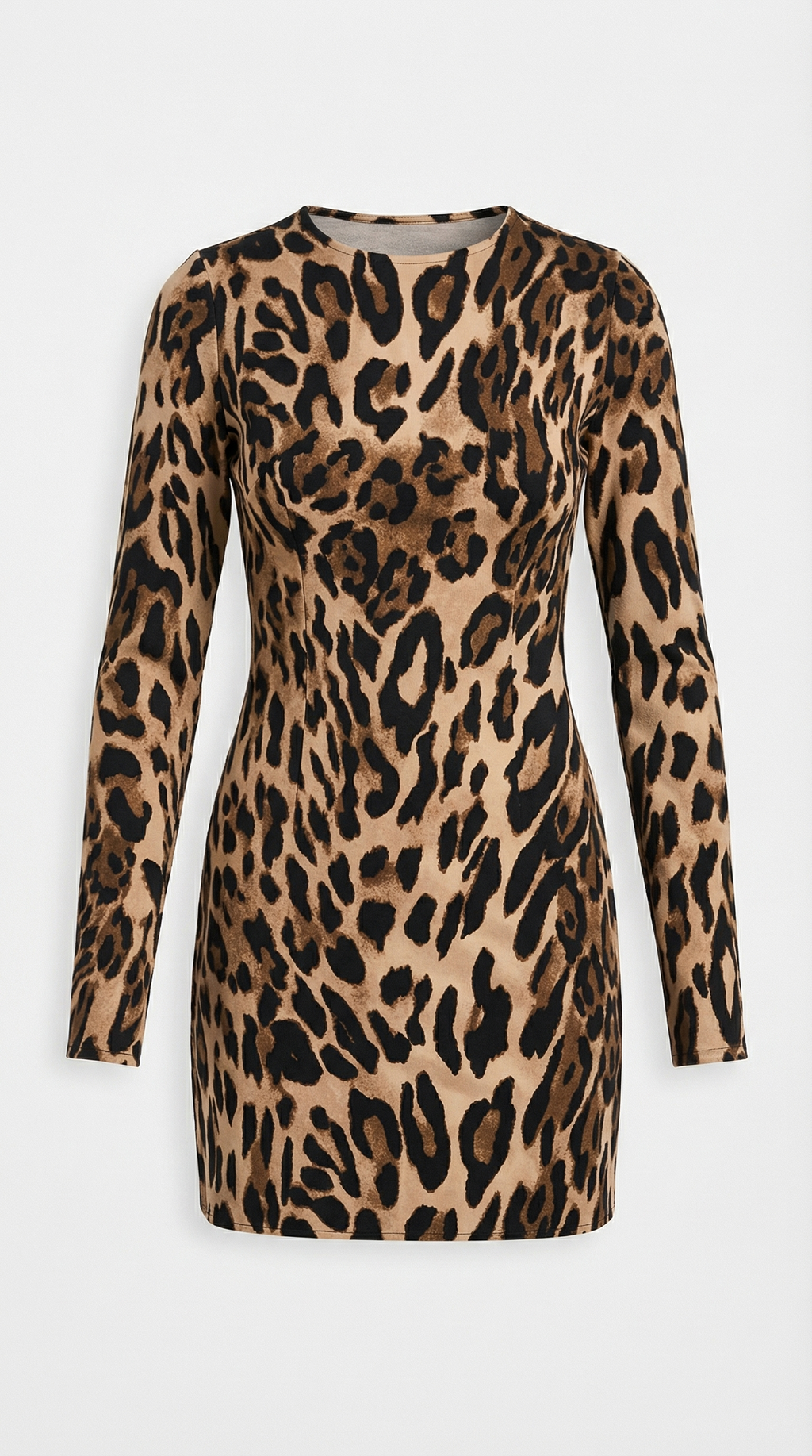 Leopar Desenli Sırtı Açık Kısa Elbise