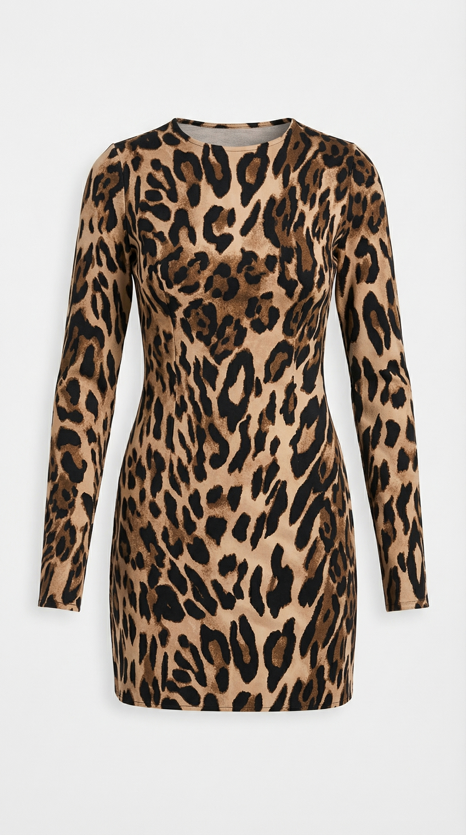 Leopar Desenli Sırtı Açık Kısa Elbise