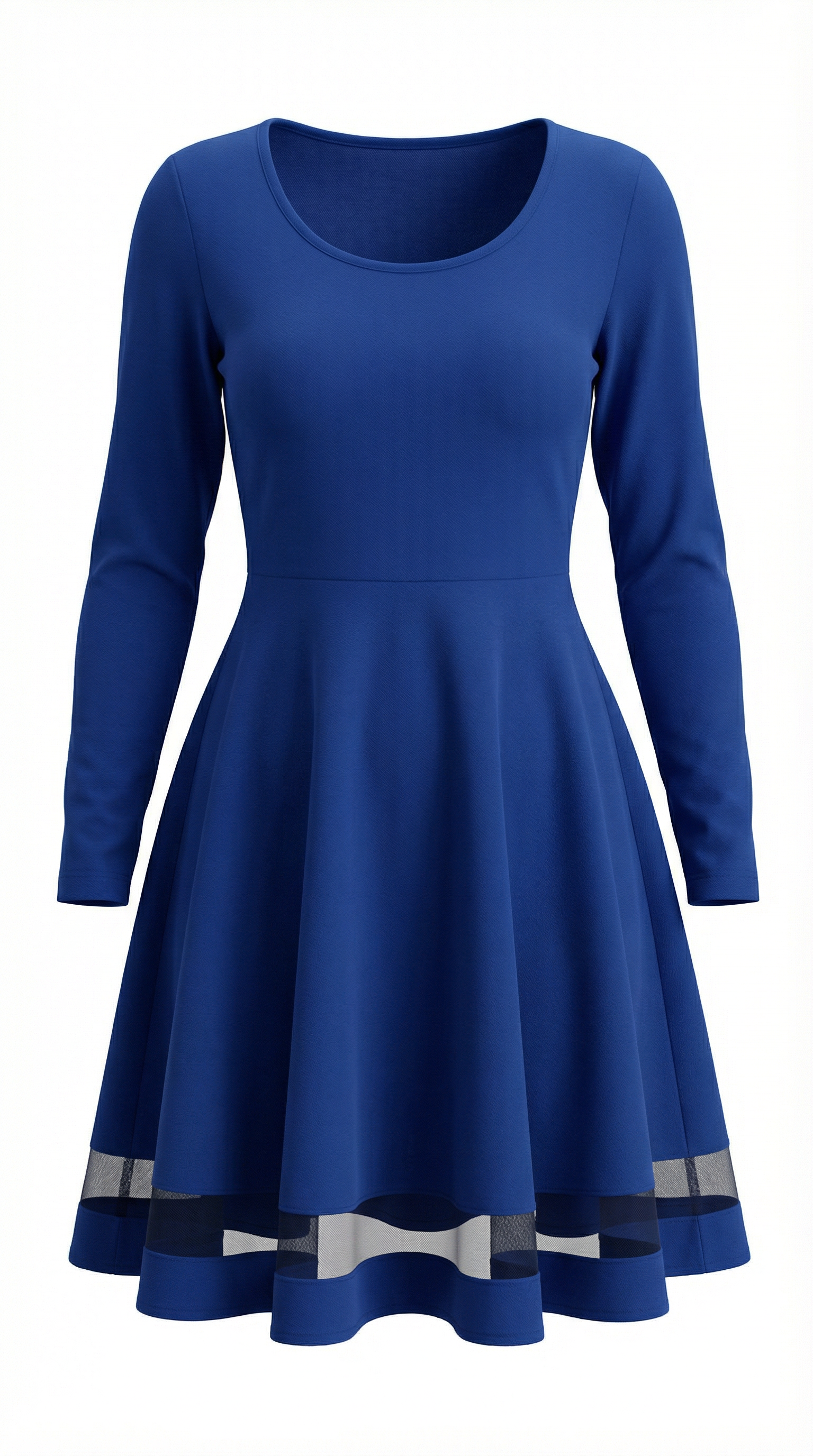 Tül Detaylı Krep Midi Elbise