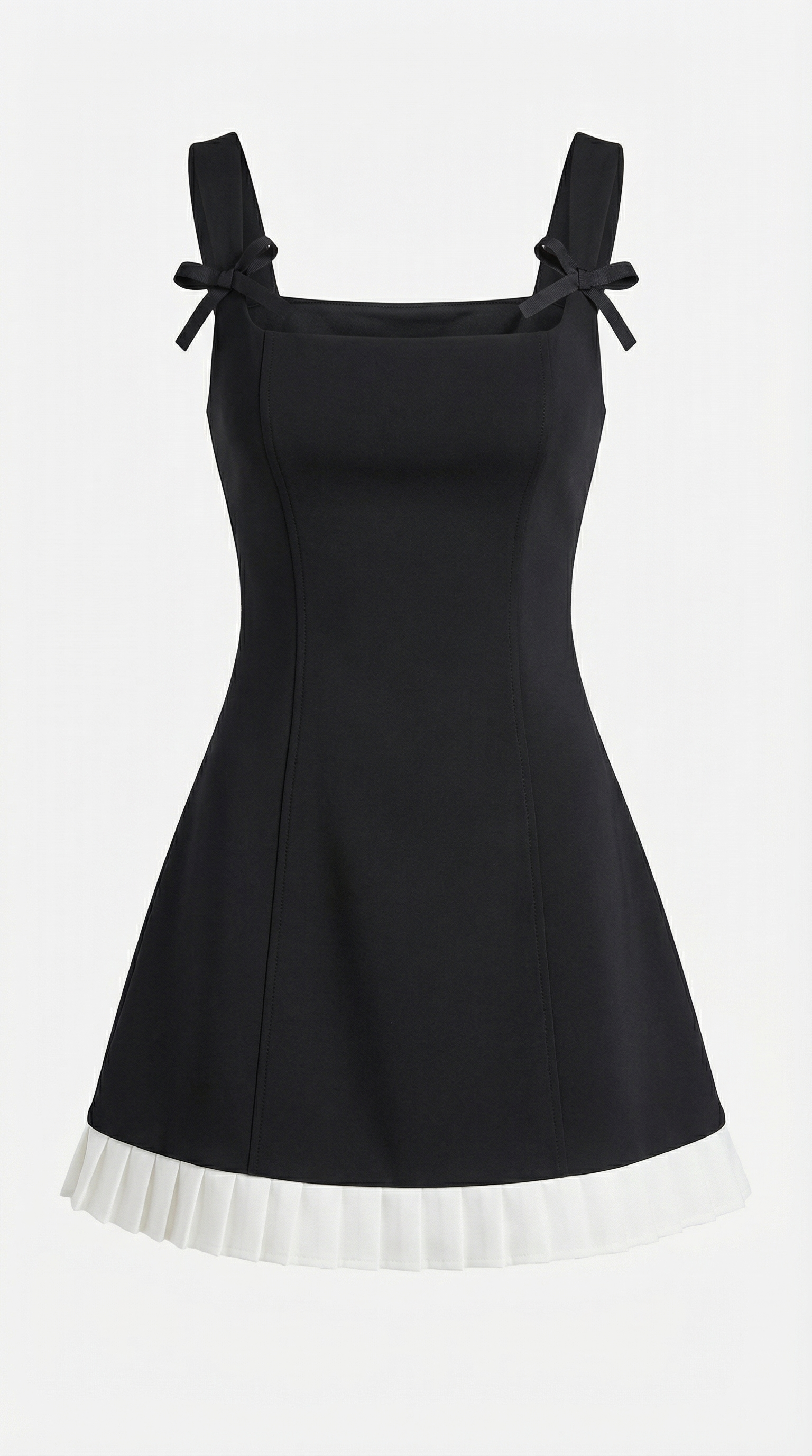 Fiyonk Askılı Pile Detay Mini Elbise