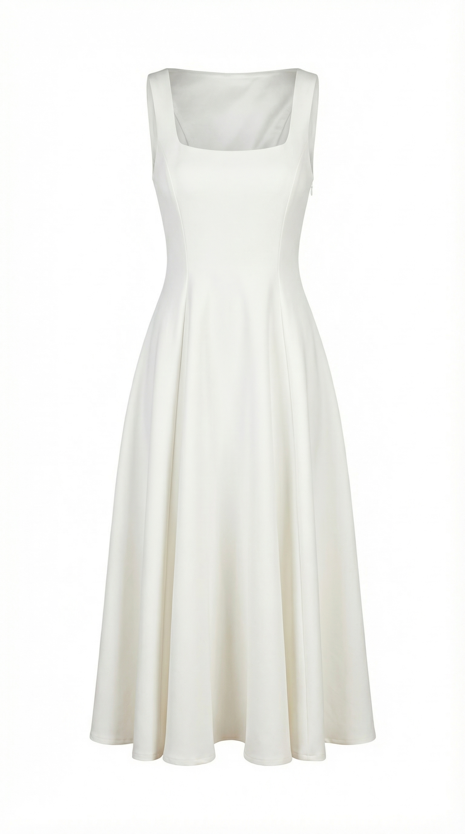 Beyaz Askılı A Form Elbise