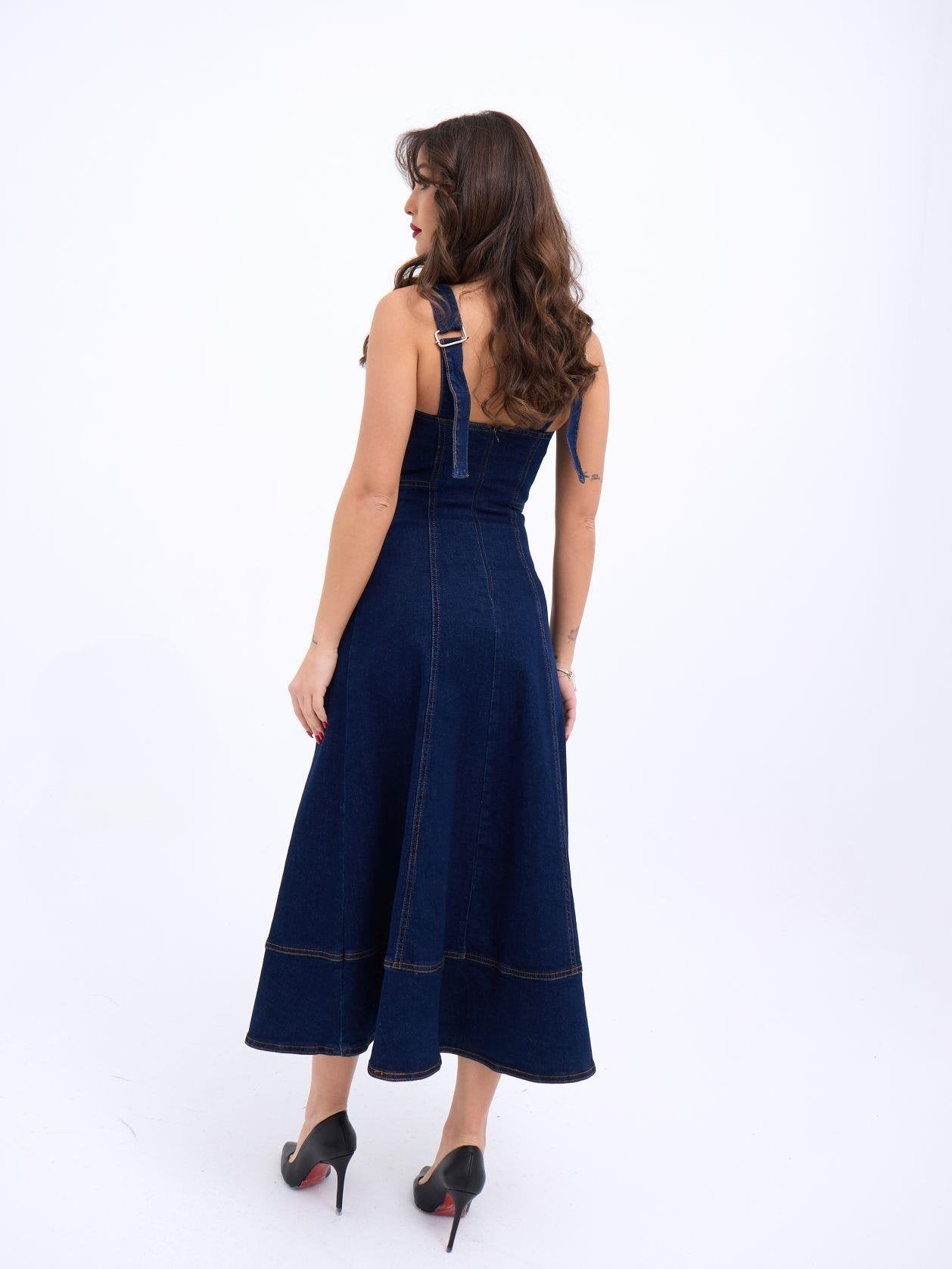 7090 KOT ELBİSE-MAVİ