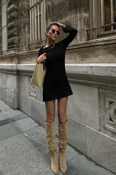 Daisy Kroşe Mini Elbise 2560-01