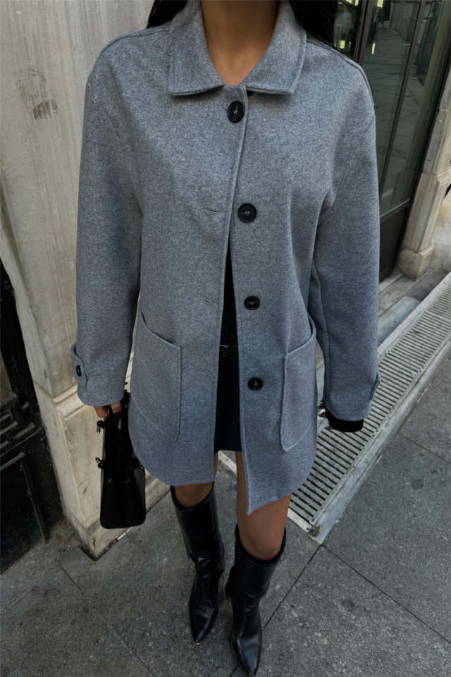 KAŞE CEKET 4 DÜĞME MODEL - Gri