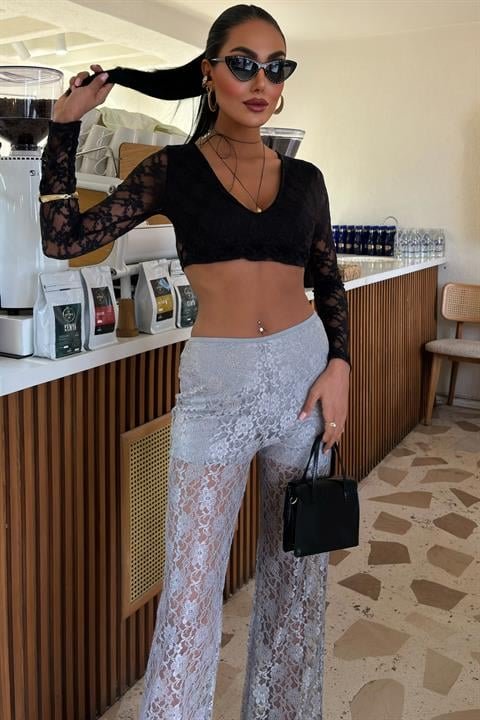 İçi Astarlı Dantel Pantolon 0081