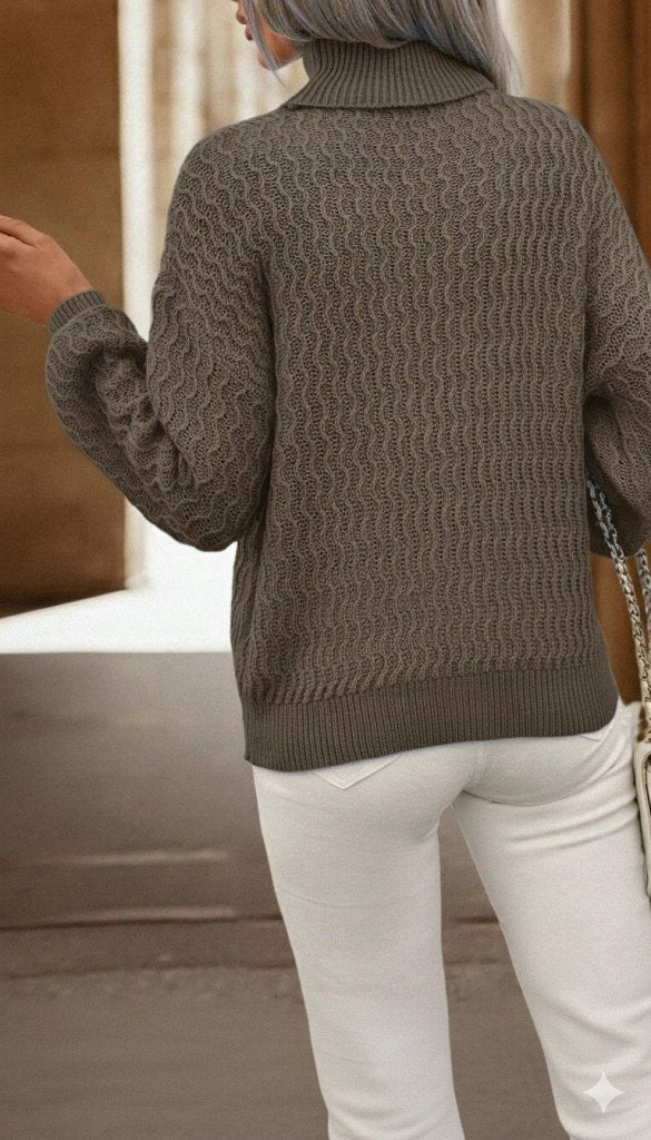 Kadın Uzun Kollu Balıkçı Yaka Triko Bluz