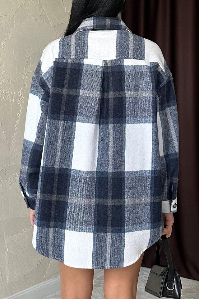 Lacivert Cepli Oduncu Gömlek