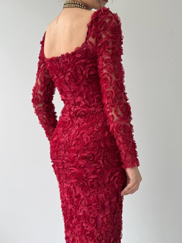 Folers Çiçek Desenli Elbise