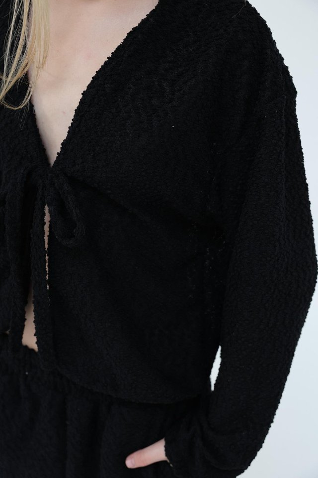 Önden Bağlamalı Takım - Siyah