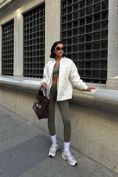 Alisa Oversize Kapitone Bomber Ceket 7058 -08