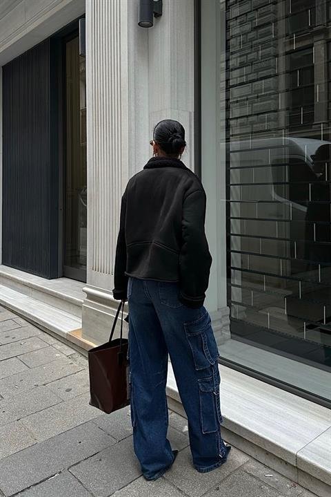 Lolita Uzun Kollu Süet Ceket 6115