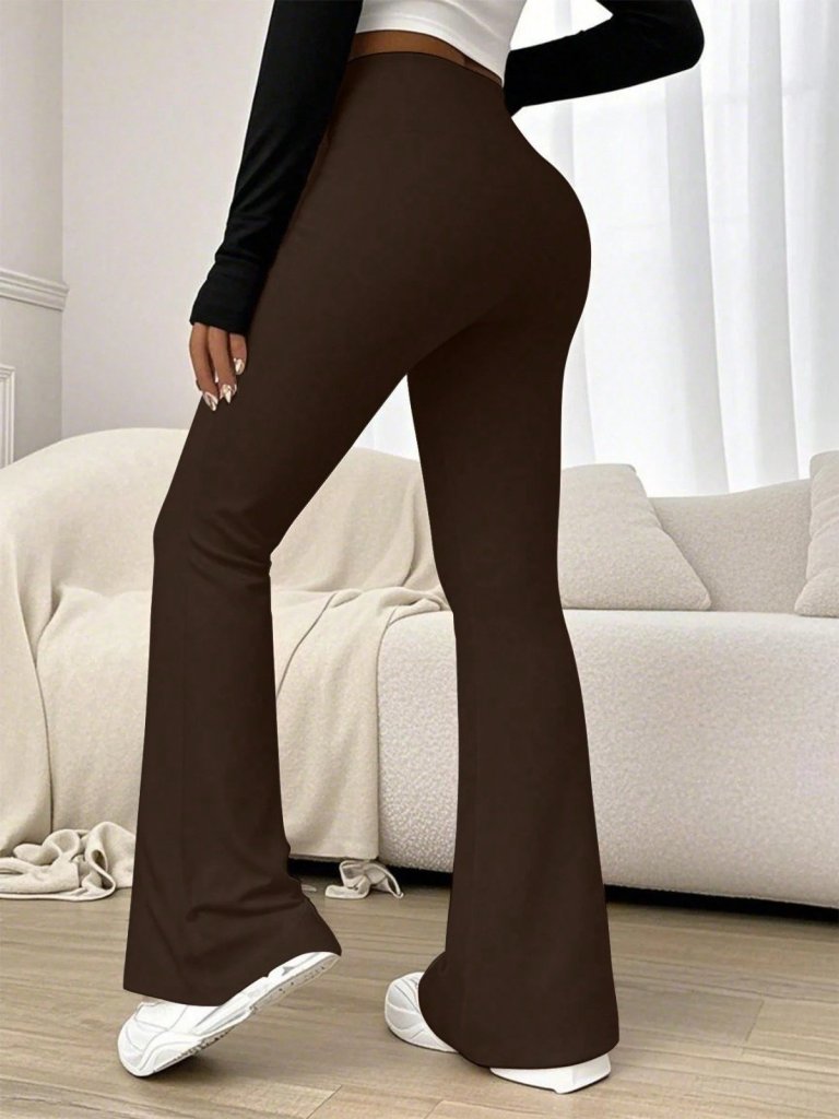 Kadın Yüksek Bel Ispanyol Paçalı Pantolon Tayt